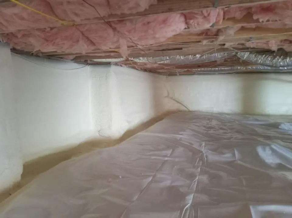 Crawl space encapsulation with closed-cell spray foam for Attic Insulation in Hollister